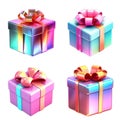 Gift boxes. Set of different present boxes. Surprise in the box Royalty Free Stock Photo