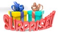 Gift boxes surprise! - 3D rendering Royalty Free Stock Photo