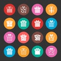 Gift boxes vector icons set over black