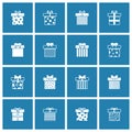 Gift boxes vector icons set in white blue