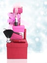 Gift boxes and woman cosmetics