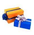 Gift boxes wrapped in colorful paper Royalty Free Stock Photo