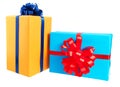 Gift boxes wrapped in colorful paper Royalty Free Stock Photo