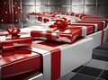 gift boxs, season shopping sale, gifts conveyor, New Year presents