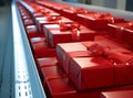 gift boxs, season shopping sale, gifts conveyor, New Year presents