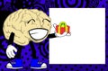 Gift brain cartoon pictureframe background Royalty Free Stock Photo