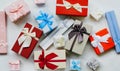 Gift buying season present shopping boxes mix