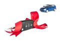 Gift car concept with red Bow Royalty Free Stock Photo