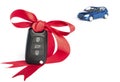 Gift car concept with red Bow Royalty Free Stock Photo