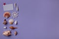 Gift card arranged with seashells Royalty Free Stock Photo