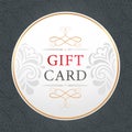 Gift Card Banner with Floral Ornaments, Present