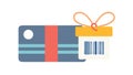 Gift Card with Barcode, Digital Present, vector design Generative AI Royalty Free Stock Photo