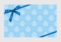 Gift Card With Blue Ribbon And A Bow