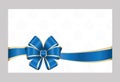 Gift Card With Blue Ribbon And A Bow