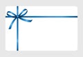 Gift Card With Blue Ribbon And A Bow