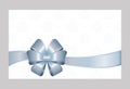 Gift Card With Blue Ribbon And A Bow