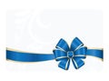 Gift Card With Blue Ribbon And A Bow