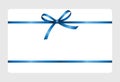 Gift Card With Blue Ribbon And A Bow