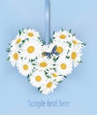 GIFT CARD WITH COPY SPACE AND FLOWER BOUQUET OF LOVE HEART SHAPE. Royalty Free Stock Photo