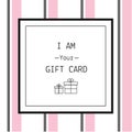 Gift card design template with line icons Royalty Free Stock Photo