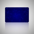 Gift card or discount card or credit card with net and dots on blue background