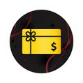 Gift card dollar sign icon elegant black round button Royalty Free Stock Photo