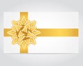 Gift card with gold ribbon.