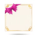 Gift card with golden swirl frame