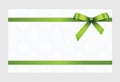 Gift Card With Green Ribbon And A Bow