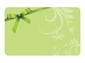 Gift Card With Green Ribbon And A Bow Royalty Free Stock Photo