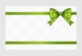 Gift Card With Green Ribbon And A Bow Royalty Free Stock Photo