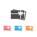 Gift card icon set symbol vector on white