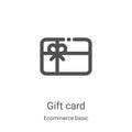 gift card icon vector from ecommerce basic collection. Thin line gift card outline icon vector illustration. Linear symbol for use