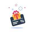 Gift card, loyalty program, earn points, redeem present box, more discount