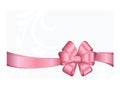 Gift Card With Pink Ribbon And A Bow