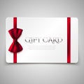 Gift card with red bow Royalty Free Stock Photo