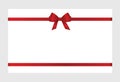 Gift Card With Red Ribbon And A Bow