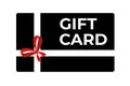 gift card with ribbon icon. Render gift certificate for promotion strategy