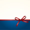 Gift Card with Shiny Red Satin Gift Bow Close up
