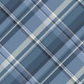 Gift card texture plaid pattern, french textile check background. Rectangle tartan vector fabric seamless in cyan and blue colors