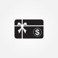 Gift card vector icon isolated on white background . Royalty Free Stock Photo