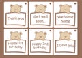 Gift cards with bears Royalty Free Stock Photo