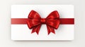 Gift Cards With Red Bow And Ribbon. Gift Or Credit Card Design Template Royalty Free Stock Photo
