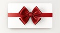 Gift Cards With Red Bow And Ribbon. Gift Or Credit Card Design Template Royalty Free Stock Photo