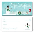 Gift certificate christmas holidays design vector Royalty Free Stock Photo