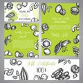 Gift certificate with sketch Nuts and Seeds. Hand drawn design for menu, banner, card, Nuts and Seeds shop Vector