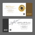 Gift certificate, voucher, gift card or cash coupon template in vector format Royalty Free Stock Photo