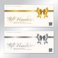 Gift certificate, voucher, gift card or cash coupon template in vector format Royalty Free Stock Photo