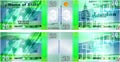 Fictional banknotes on the theme `Around the world`. Blank forms for banknotes. Royalty Free Stock Photo