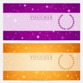 Gift certificate, Voucher, Coupon template. Stars Royalty Free Stock Photo